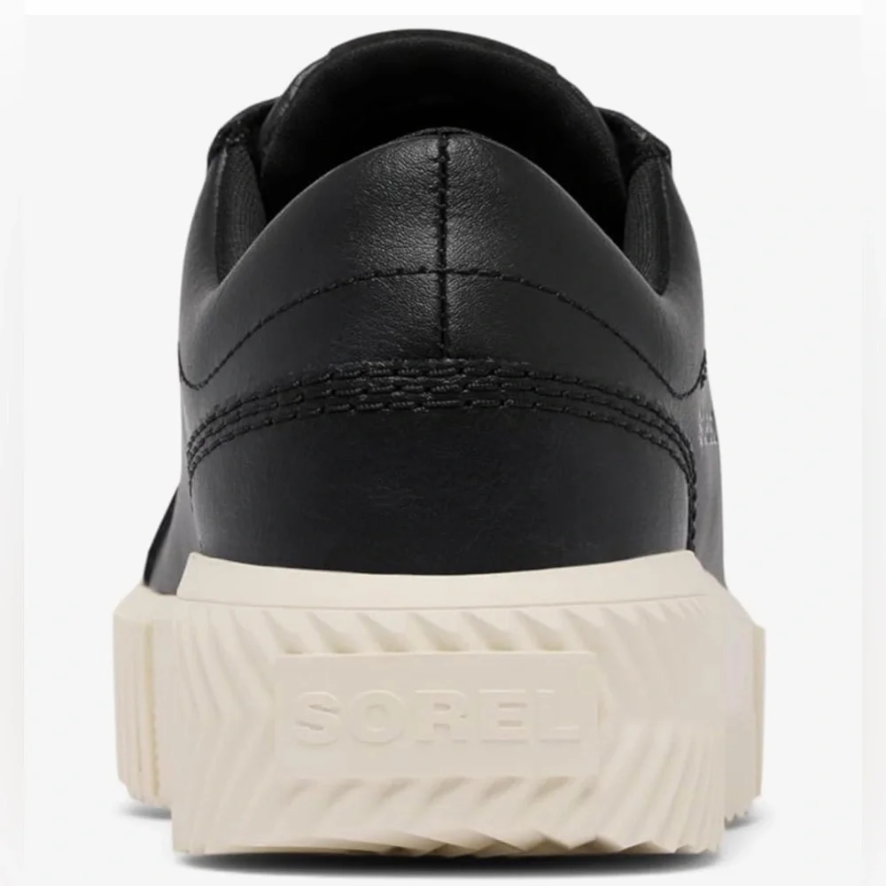 Sorel Black Leather Slip-On Shoes with Cream Sole - Picture 7 of 14